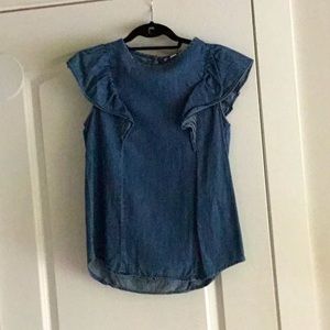 Draper James ,Jean/ chambray flutter sleeve top XS